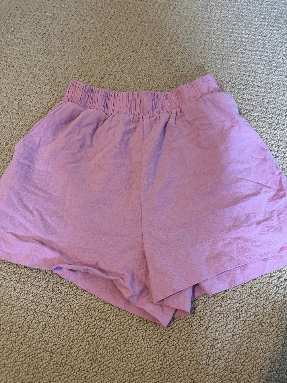 Cotton On Lavender Pink High-Waist Elastic Shorts Medium